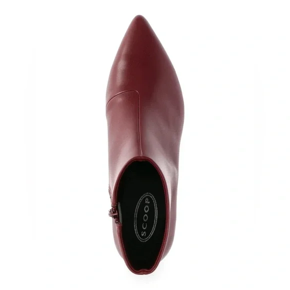 Scoop Women's Faux Leather Burgundy Kitten Heel Ankle Boots - Size 8 Like New - Picture 4 of 6